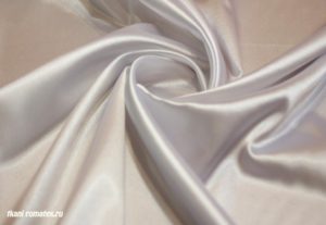 Белая ткань для постельного белья Атлас стрейч цвет белый