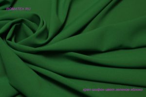 Ткань для пиджака Креп шифон цвет зеленое яблоко