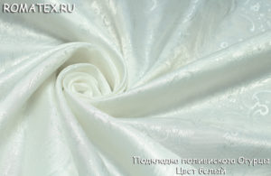 Подкладочная ткань Подкладка поливискоза огурцы  Цвет белый